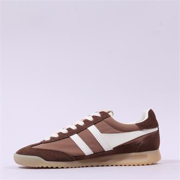 Gola Firefly Retro T Toe Nylon Trainer - Otter Brown White
